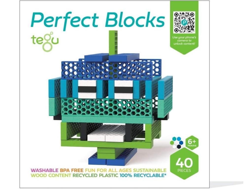 PBK-403-908-B Purple & Blue Exclusive Tegu 40 Piece Perfect Blocks Building Set 